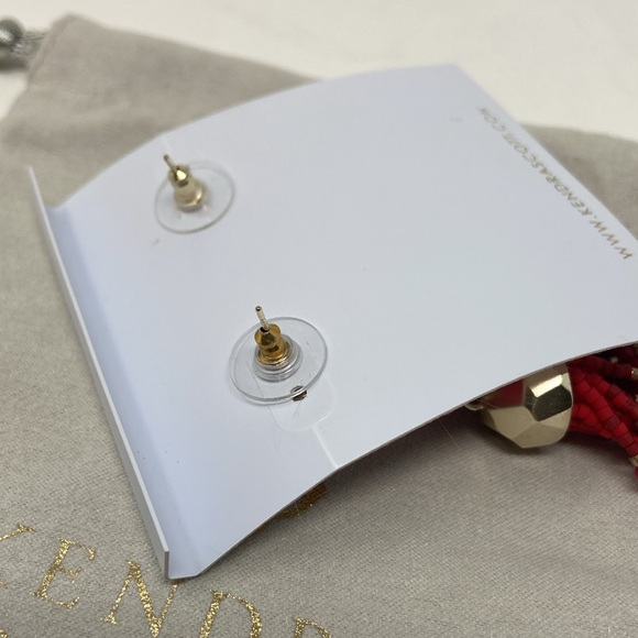 Kendra Scott Dove Tassel Earrings Pink Red - Picture 2 of 2